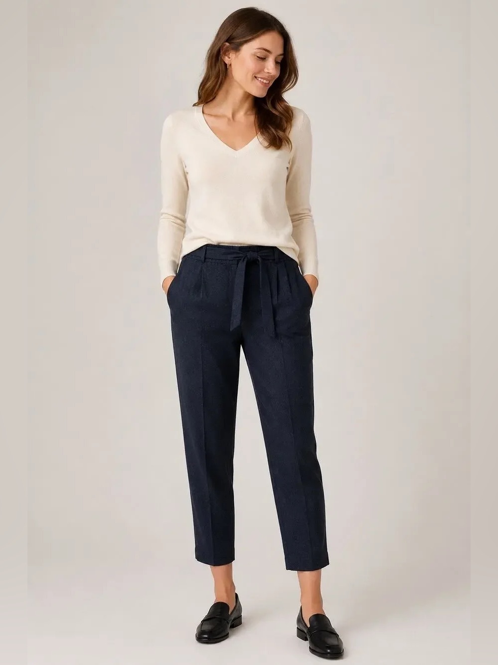NWT LOFT High Rise Tapered Leg Pants Navy